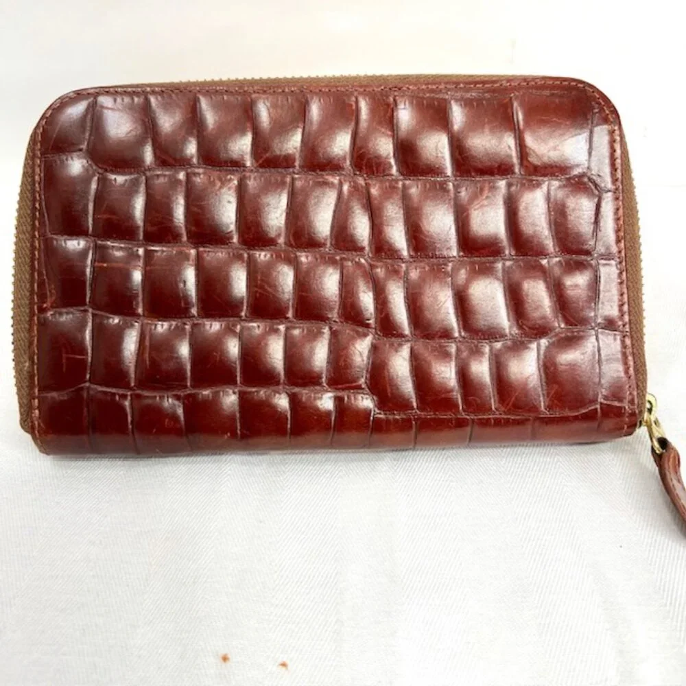 RARE leaher Bugendy Crocodile Hiroko Koshino bis Long Wallet full zip wallet(16 - Picture 5 of 10